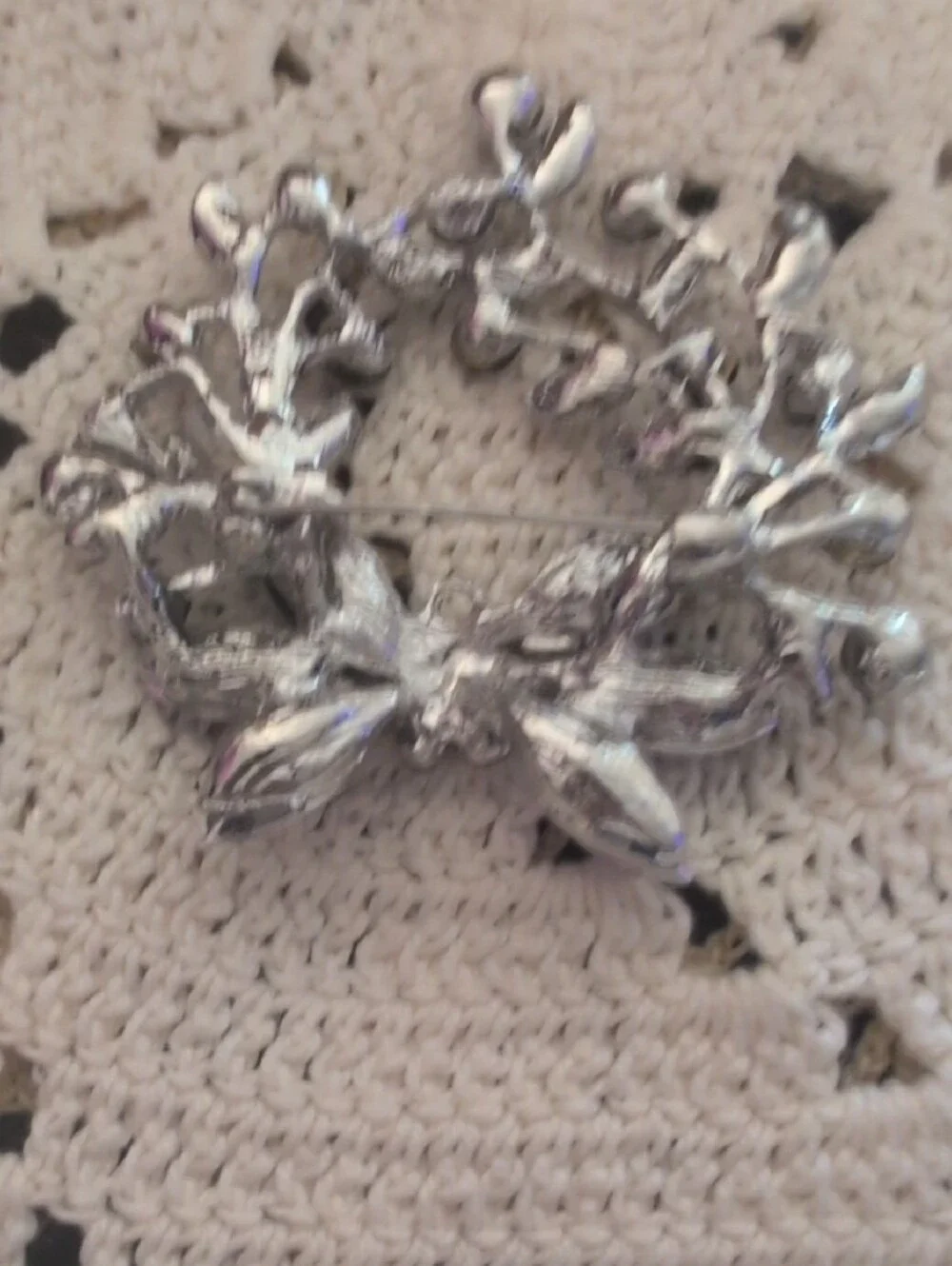 Vintage-Inspired Semi Precious & AB Crystal Estate Brooch Elegant Quiet Luxury